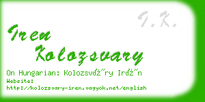 iren kolozsvary business card